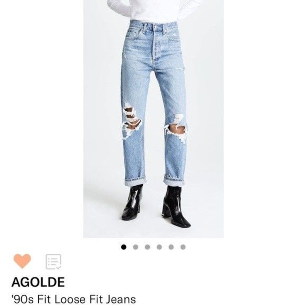 Agolde Light Blue High Rise Distressed Jeans